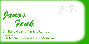 janos fenk business card